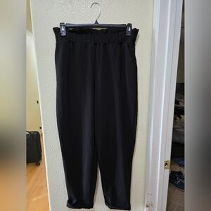 Maurices Black Ankle Cuffed Dress Pants With Elastic Waist